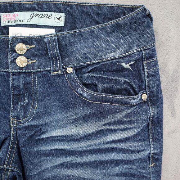 Grane Pants Womens 5 Blue Selma Low Rise Curvy Boot Zip Dark Wash Denim Jeans - Picture 9 of 16